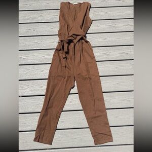 Brown wrap jumpsuit